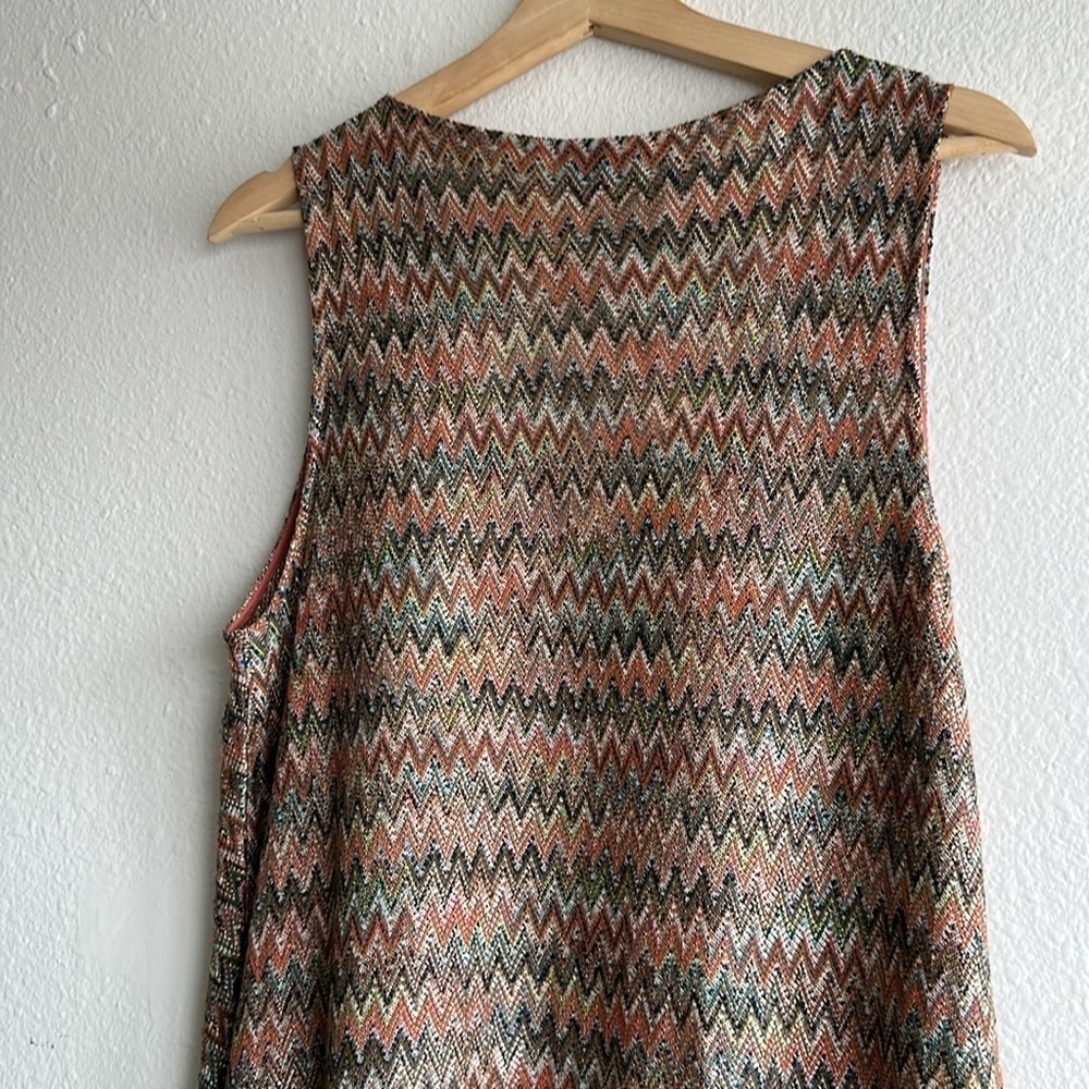 Anthropologie Maeve Westwater Chevron Knit V Neck Dress Sz. L - Picture 9 of 12